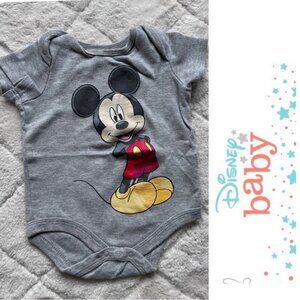 Disney Baby | Grey "Mickey Mouse" Onesie | Size 3-6 Months